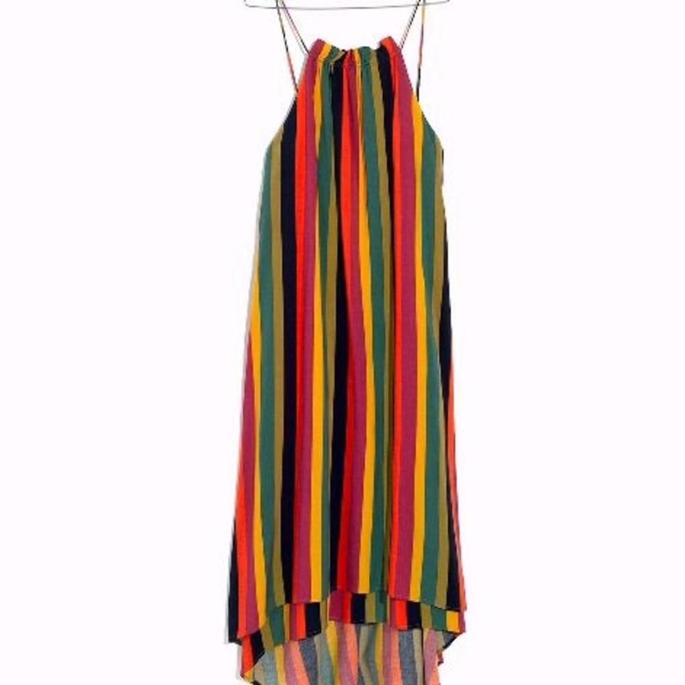 Multicolor Striped Halter Maxi Dress By Tavik